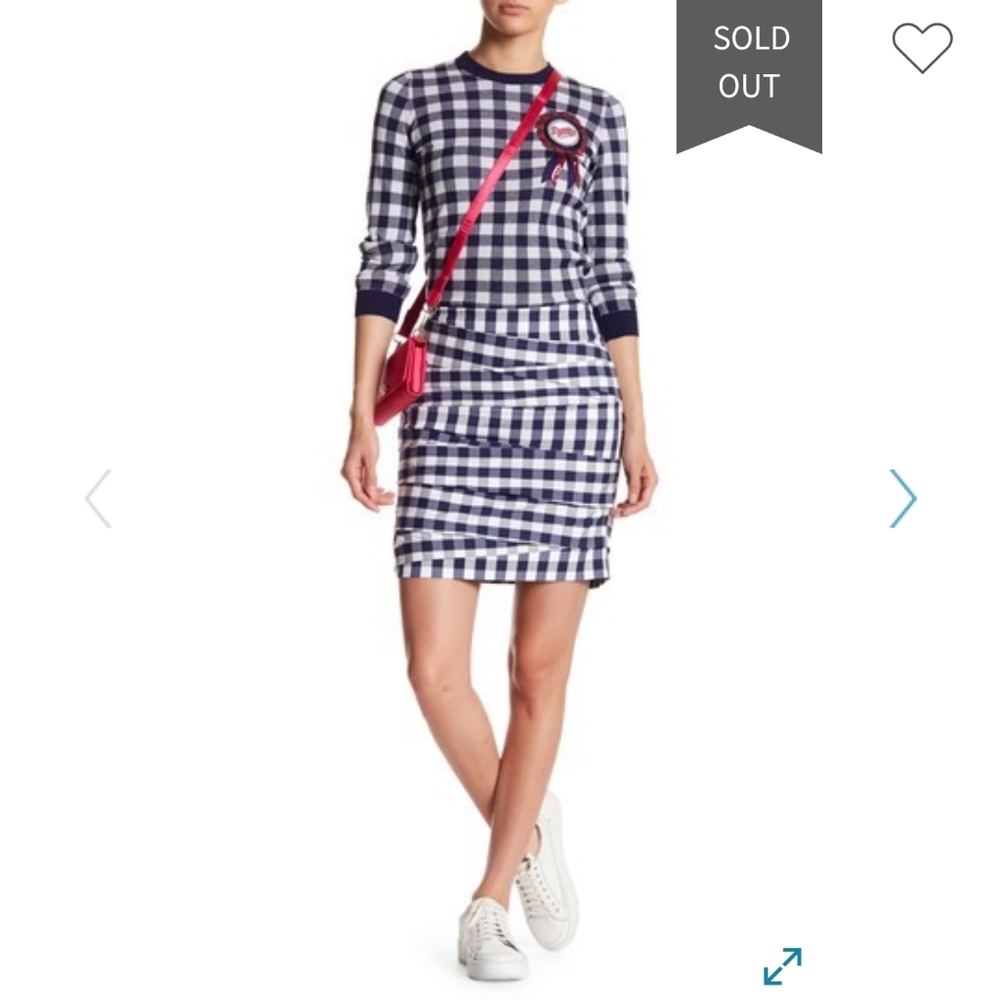 Love Moschino Gonna Tubino Arriciata Gingham Skirt